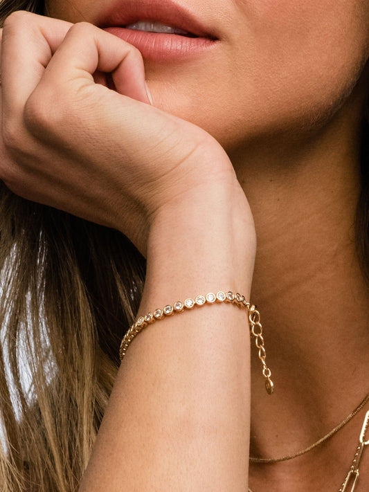 Fairy Bezel Tennis Bracelet | Gold | Product Image | Uncommon James