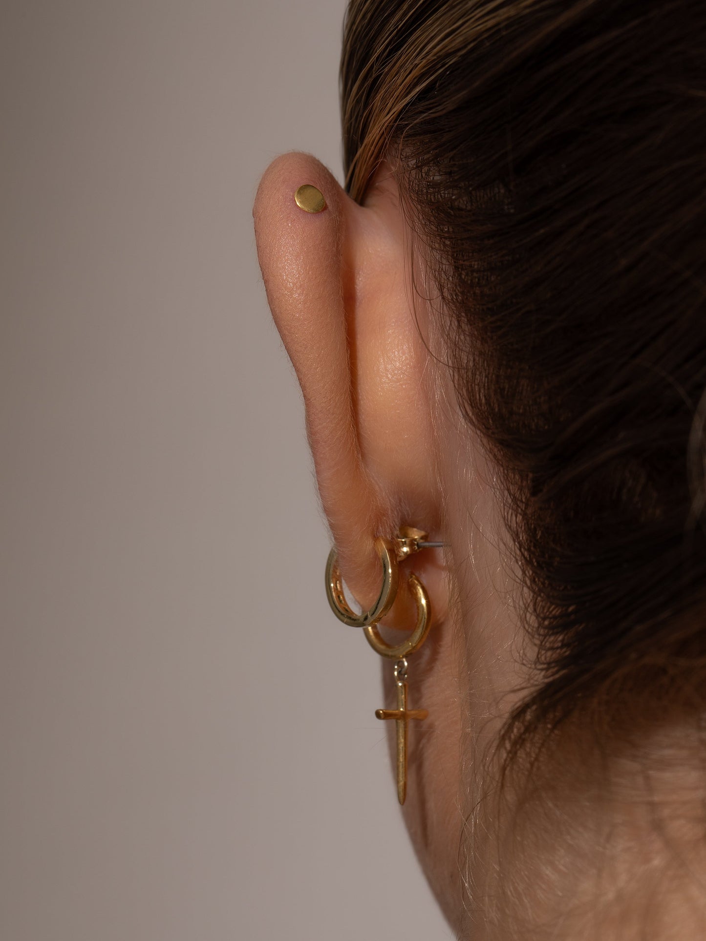 Flat Back Earring | Gold Vermeil | Product Image | Uncommon James
