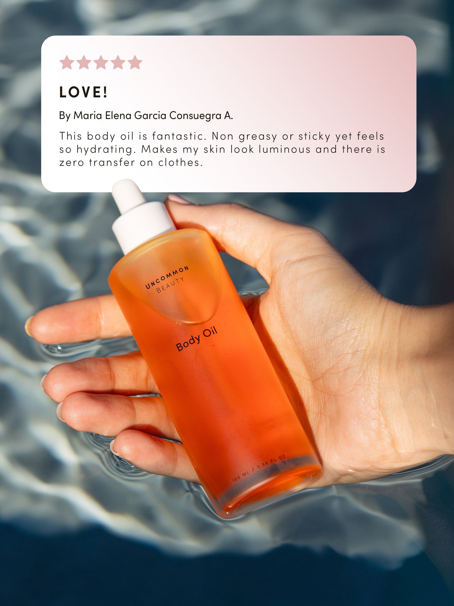 Body Oil | 100 ml // 3.38 fl oz | Review Image | Uncommon Beauty