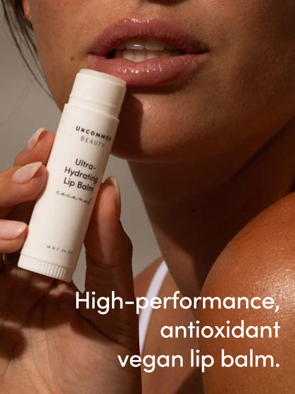 ["Ultra Hydrating Lip Balm ", " Coconut / .56 OZ ", " Model Image ", " Uncommon Beauty"]