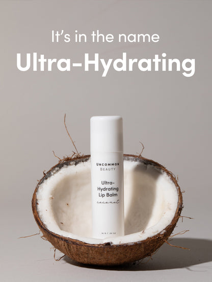 ["Ultra Hydrating Lip Balm ", " Coconut / .56 OZ ", " Lifestyle Image ", " Uncommon Beauty"]
