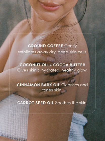 ["Coffee Scrub ", " 256 g // 9 oz ", " Product Info Image ", " Uncommon Beauty"]