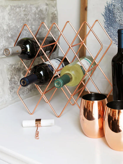 ["Copper Wine Rack ", " Lifestyle Image ", " Uncommon Lifestyle"]
