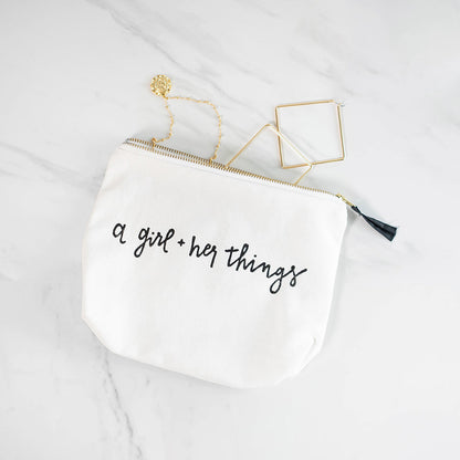 ["A Girl And Her Things Essentials Bag ", " Lifestyle Image 2 ", " Uncommon James Home"]