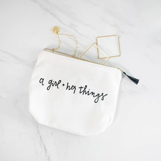 A Girl And Her Things Essentials Bag | Lifestyle Image | Uncommon James Home