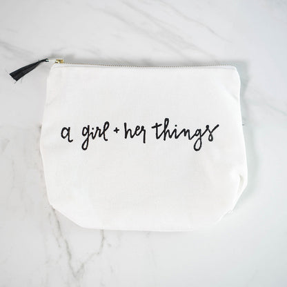 ["A Girl And Her Things Essentials Bag ", " Lifestyle Image 3 ", " Uncommon James Home"]