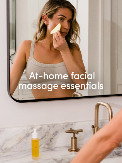 ["Face Oil and Gua Sha Duo ", " Model Image ", " Uncommon Beauty"]