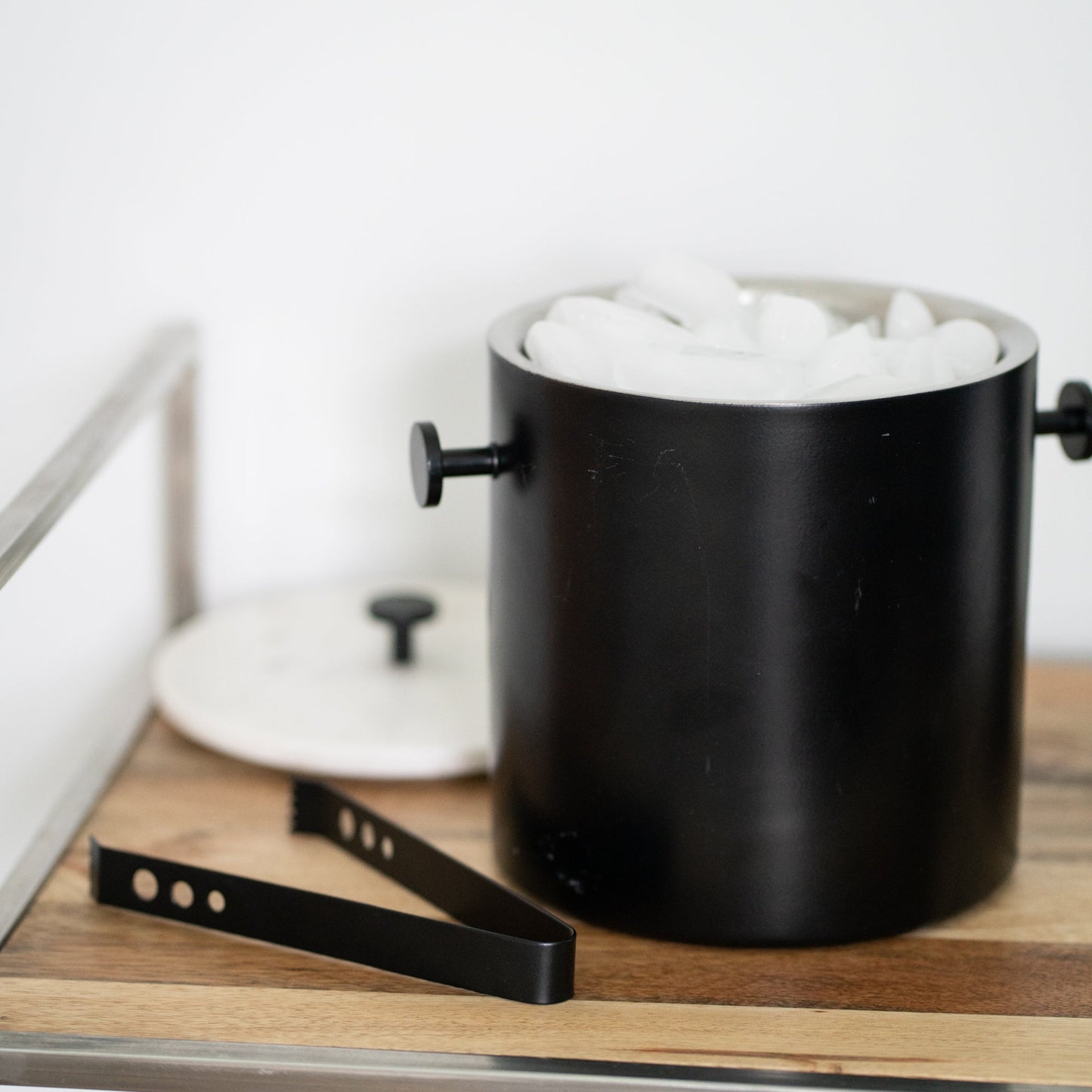 Black and Marble Ice Bucket | Lifestyle Image | Uncommon James Home