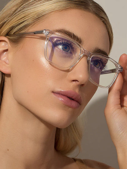 ["Blue Light Glasses ", " Lucite ", " Model Image 2 ", " Uncommon Lifestyle"]