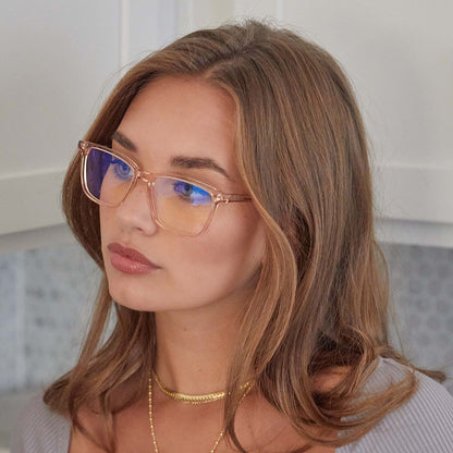 ["Blue Light Glasses - Pink Frame"]