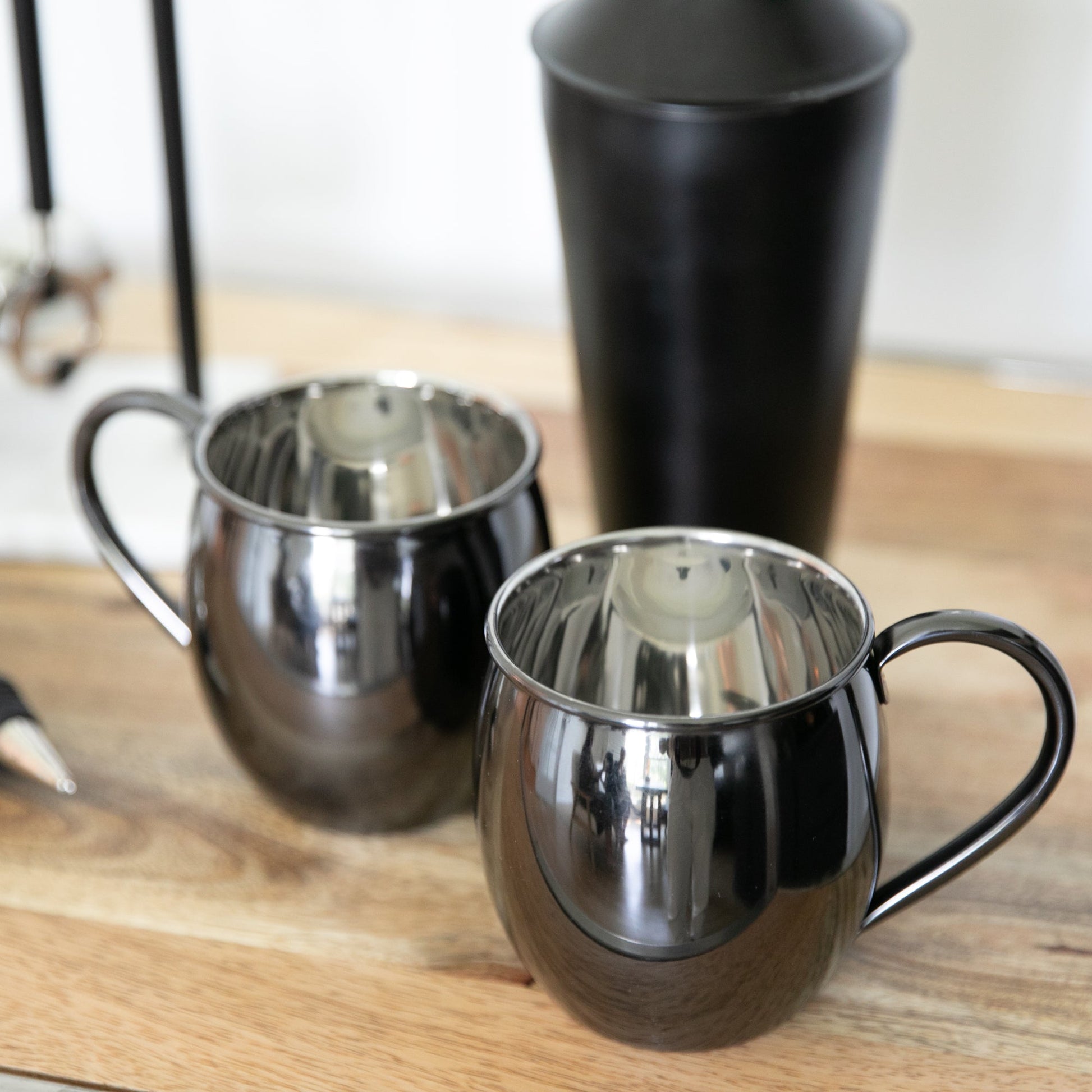 Gunmetal Moscow Mule Mugs (Set of 2) | Lifestyle Image | Uncommon James Home