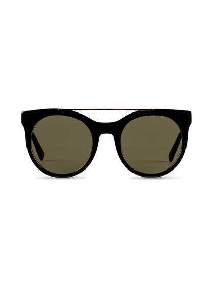 Brow Bar Round Sunglasses | Black | Product Image | Uncommon Lifestyle