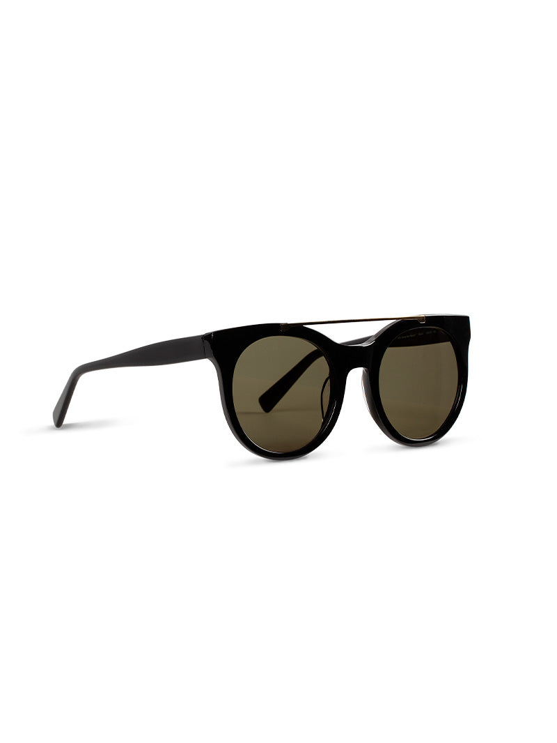 Brow Bar Round Sunglasses | Black | Product Image | Uncommon Lifestyle