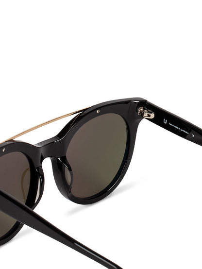 ["Brow Bar Round Sunglasses ", " Black ", " Product Image ", " Uncommon Lifestyle"]