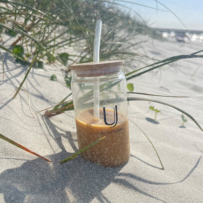 ["Glass Travel Cup ", " Lifestyle Image ", " Uncommon James Home"]