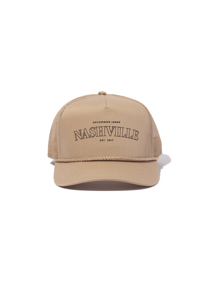 ["Nashville Trucker Hat ", " Beige ", " Product Image ", " Uncommon Lifestyle"]