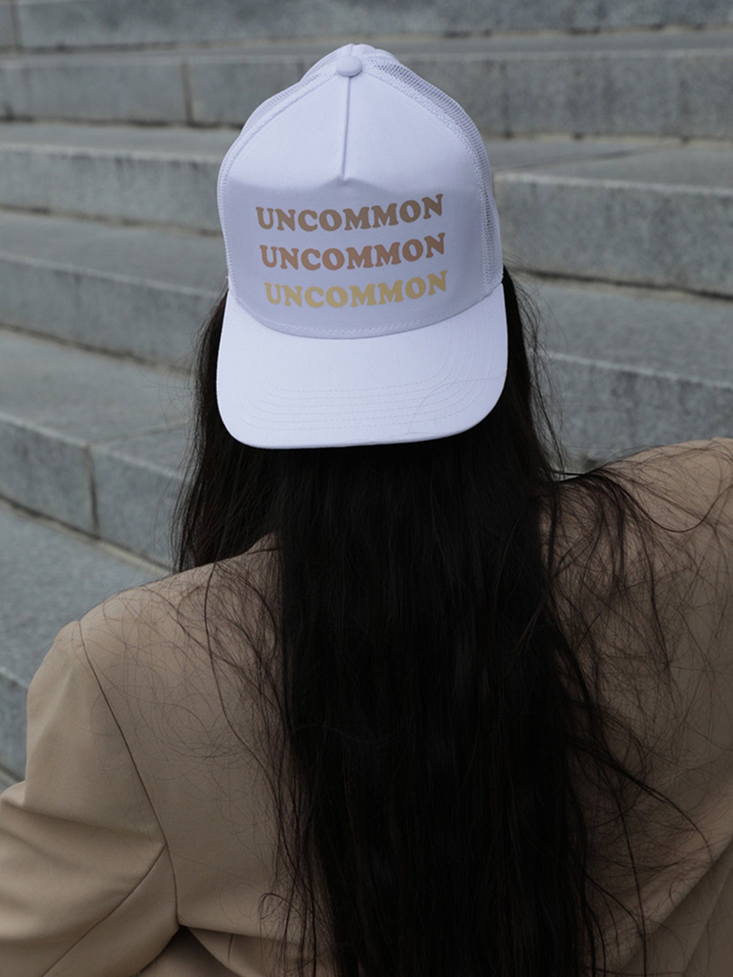Uncommon Ombré Hat | White | Model Image | Uncommon Lifestyle