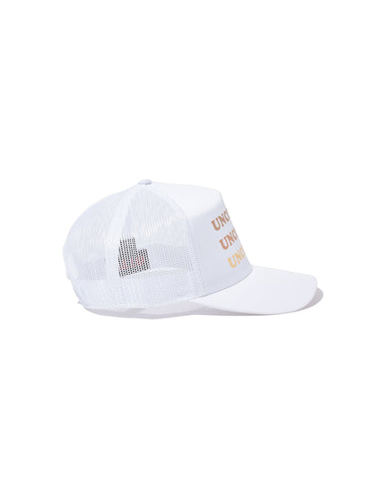 ["Uncommon Ombré Hat ", " White ", " Product Detail Image ", " Uncommon Lifestyle"]