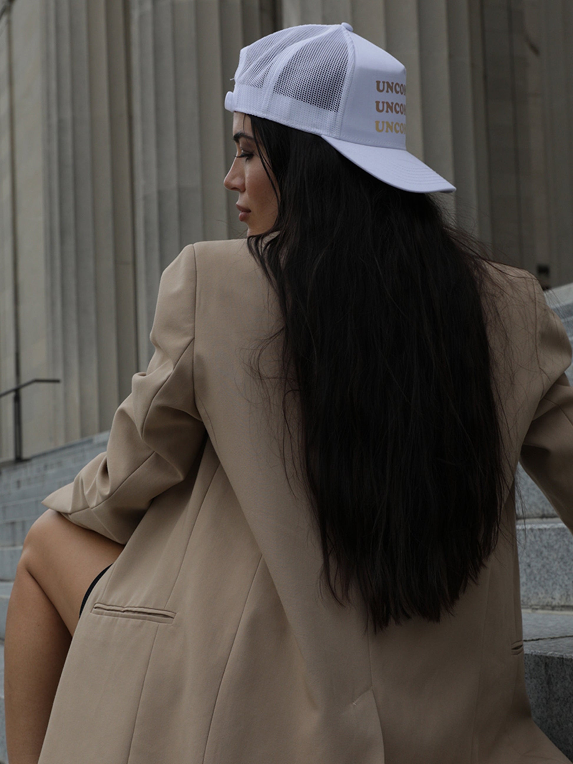 Uncommon Ombré Hat | White | Model Image 2 | Uncommon Lifestyle