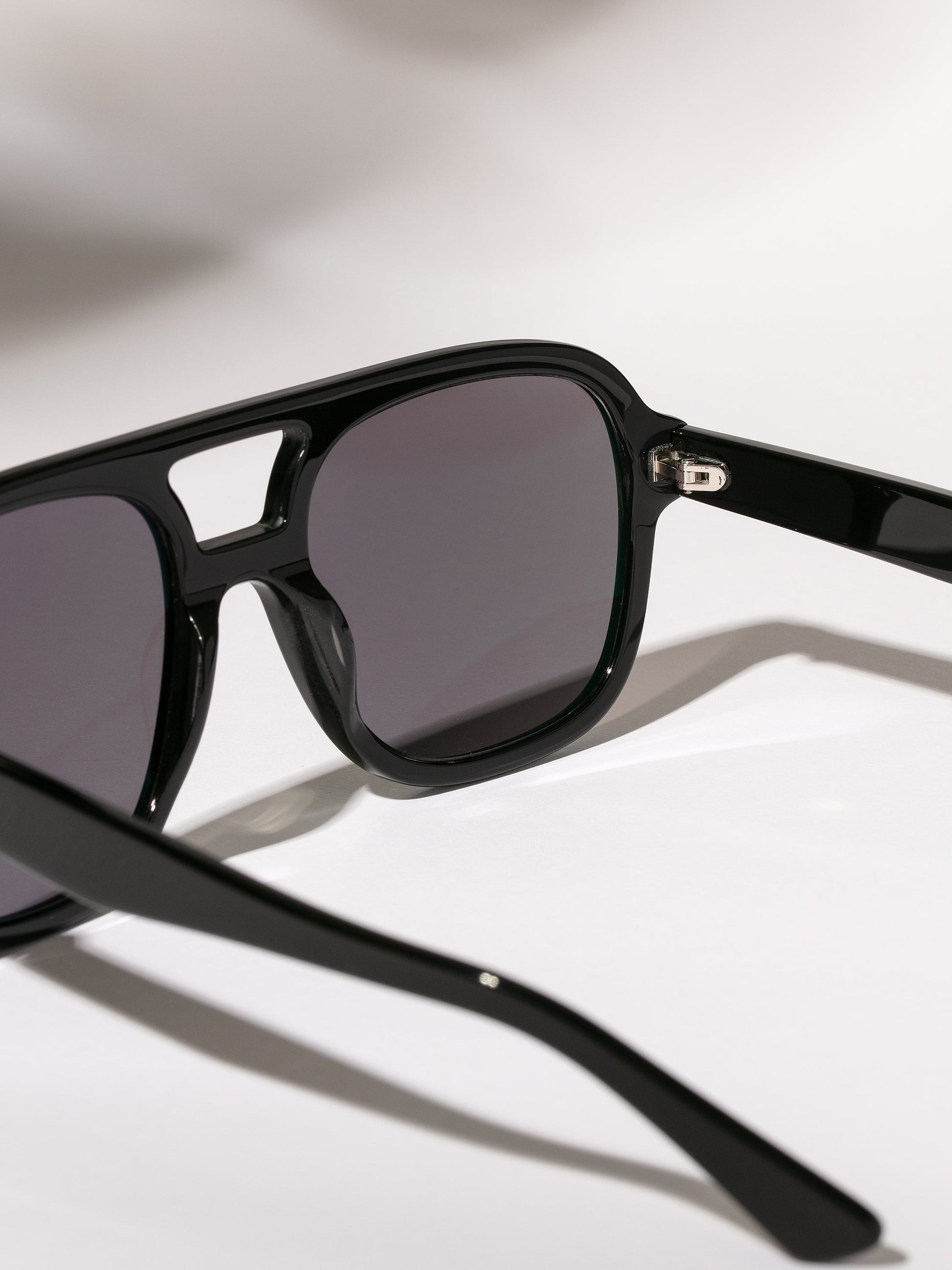 Retro Aviator Sunglasses | Black | Product Detail Image 2 | Uncommon Lifestyle