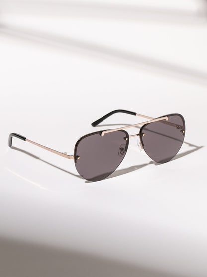 ["Straight Shooter Aviator Sunglasses ", " Gold ", " Product Image ", " Uncommon Lifestyle"]