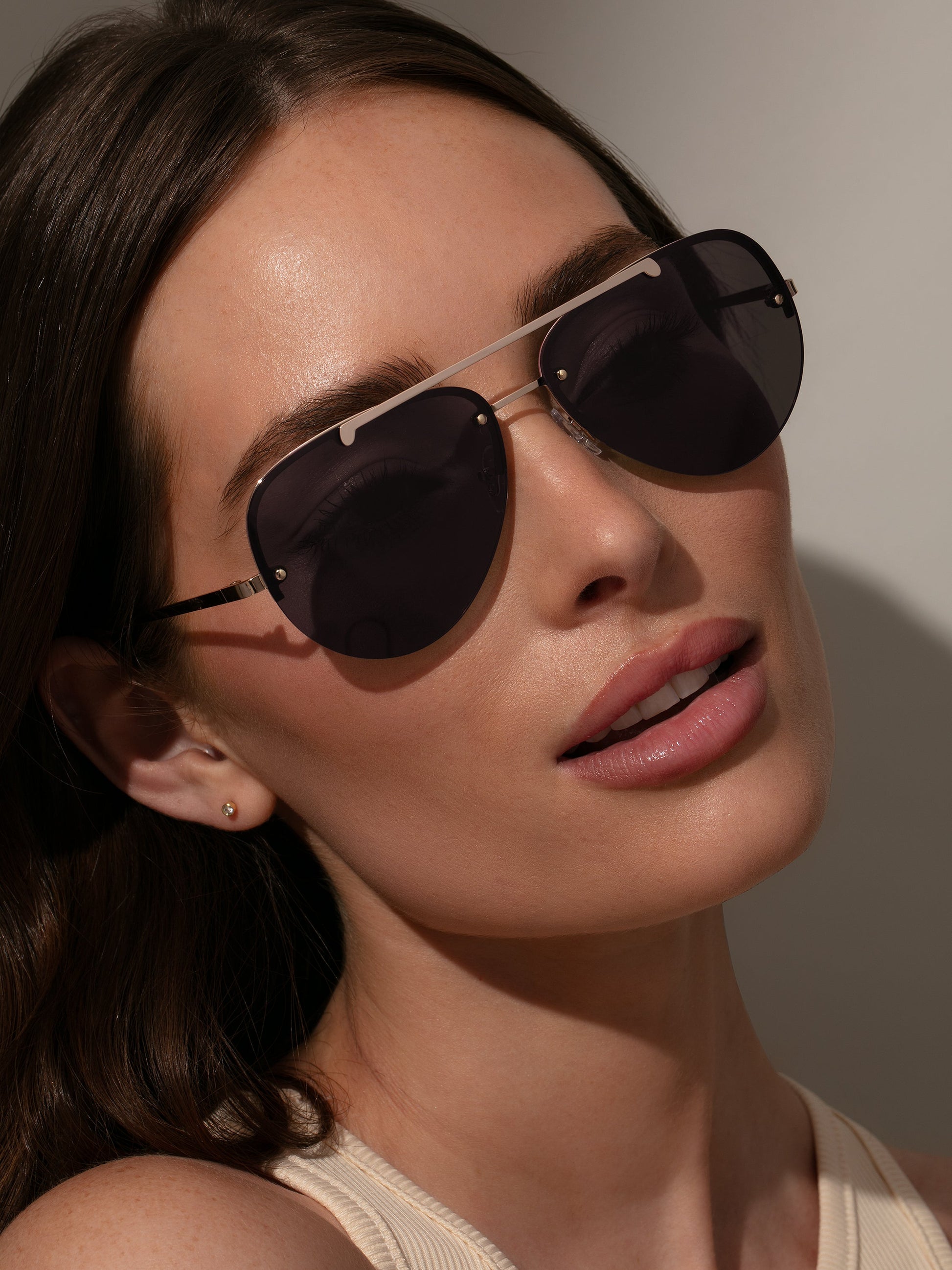 Straight Shooter Aviator Sunglasses | Gold | Model Image | Uncommon Lifestyle
