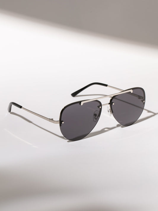 Straight Shooter Aviator Sunglasses | Silver | Product Image | Uncommon Lifestyle