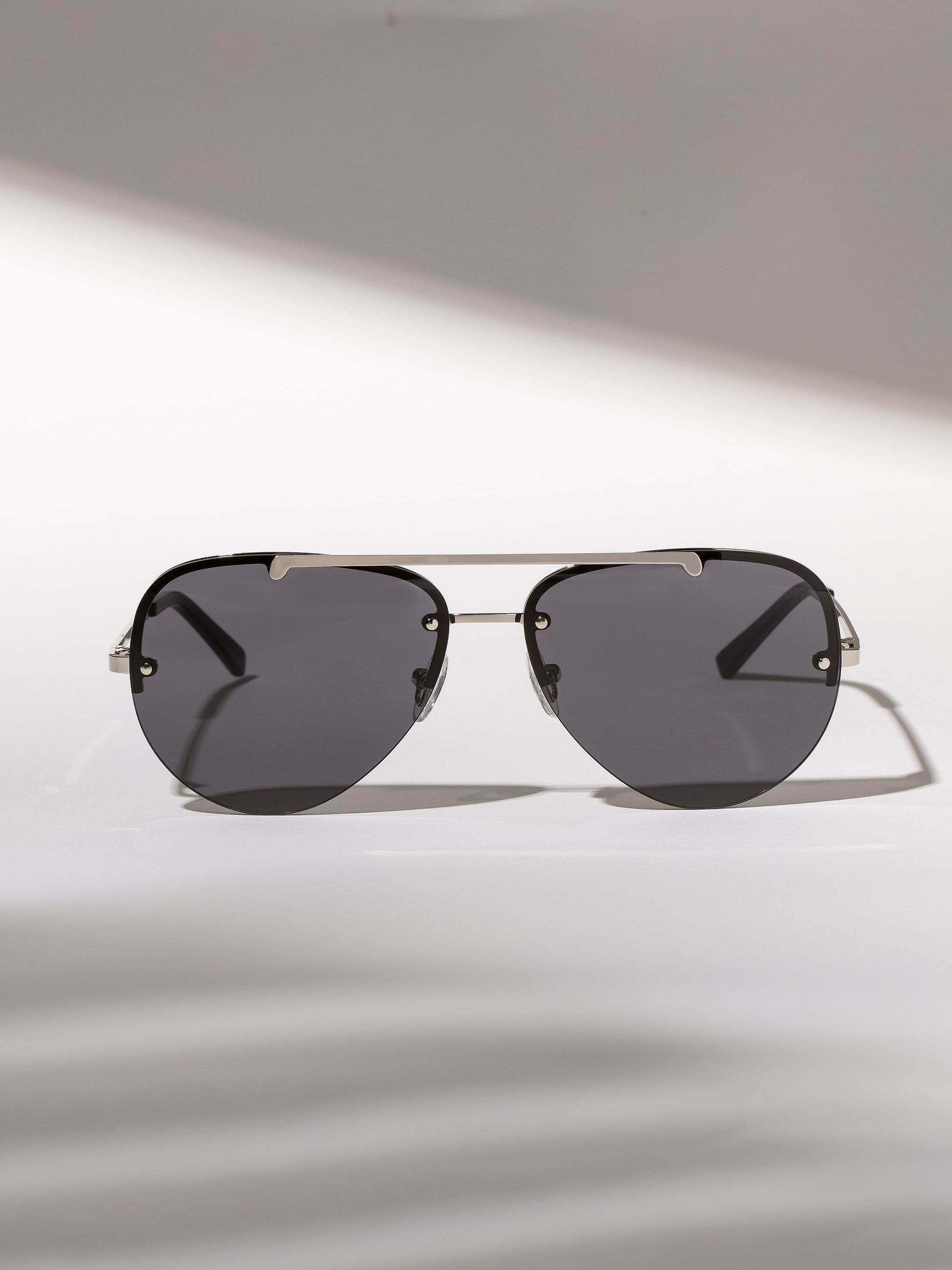 Straight Shooter Aviator Sunglasses | Silver | Product Detail Image | Uncommon Lifestyle