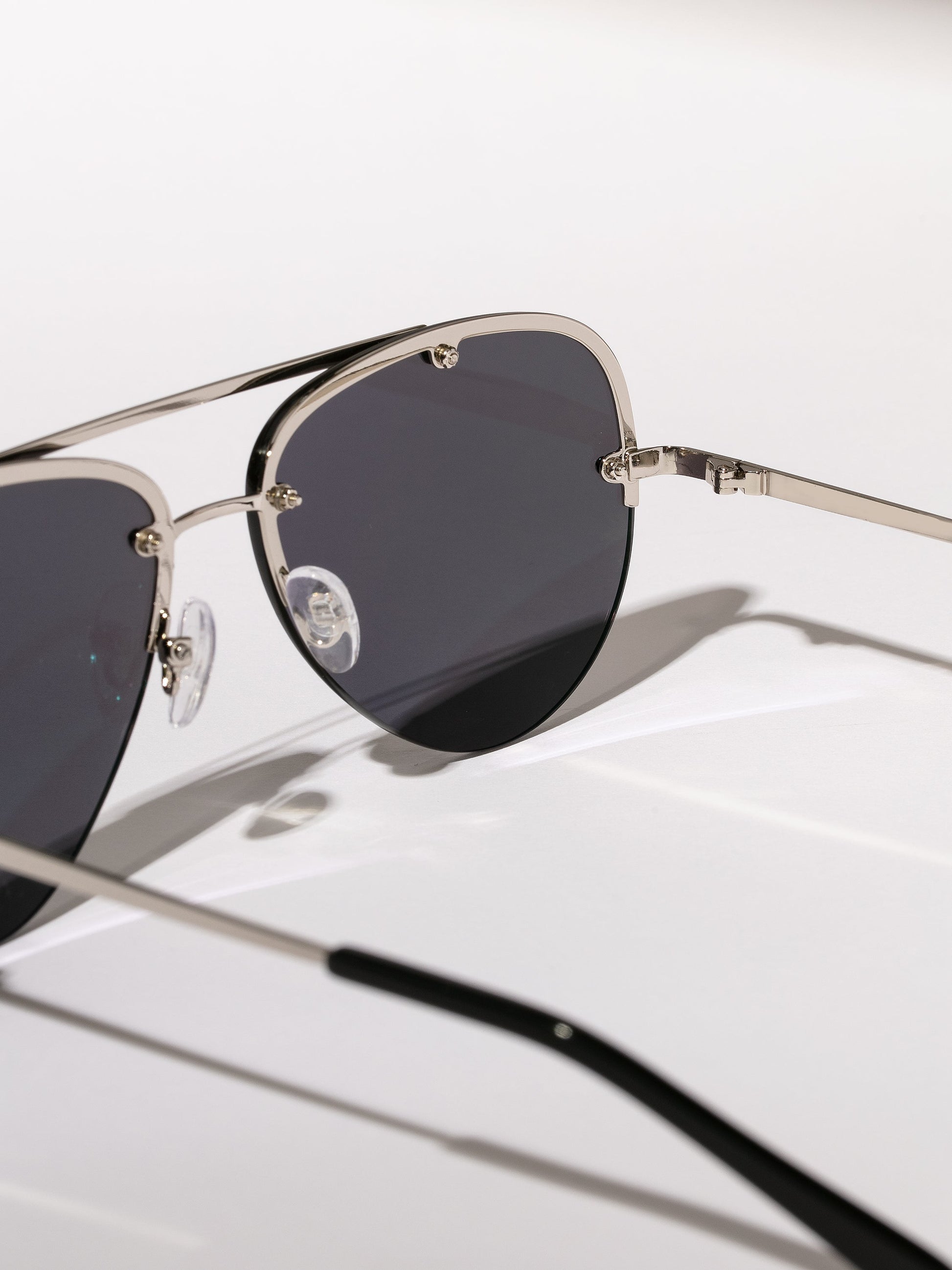 Straight Shooter Aviator Sunglasses | Silver | Product Detail Image 2 | Uncommon Lifestyle
