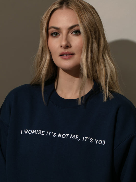 You're the Problem Sweatshirt | Navy | Model Image 3 | Uncommon Lifestyle