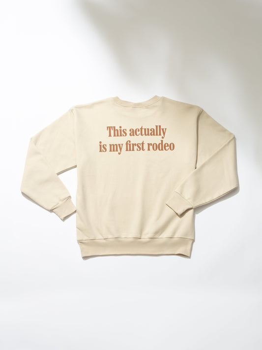 Rodeo Sweatshirt | Tan | Model Image | Uncommon Lifestyle