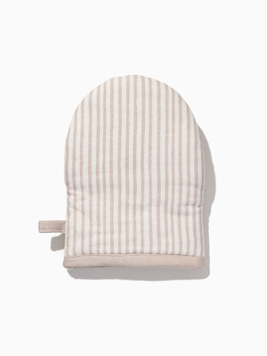 Tan Striped Mini Oven Mitt (Set of 2) | Lifestyle Image | Uncommon Lifestyle