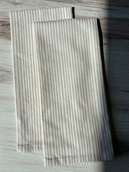 ["Tan Striped Dish Towel (Set of 2) ", " Lifestyle Image ", " Uncommon Lifestyle"]