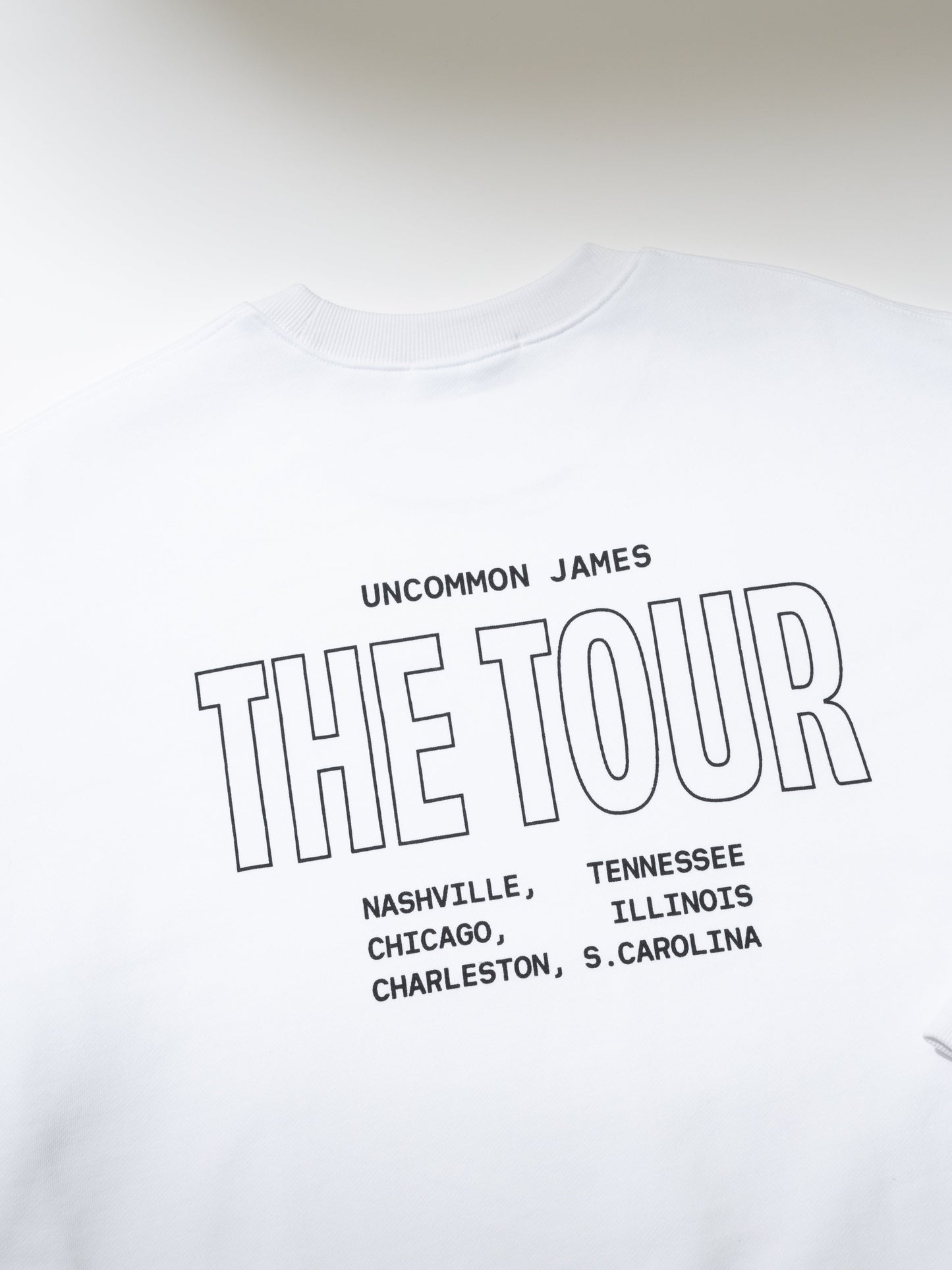 UJ Tour Sweatshirt | White | Detail Image | Uncommon Lifestyle