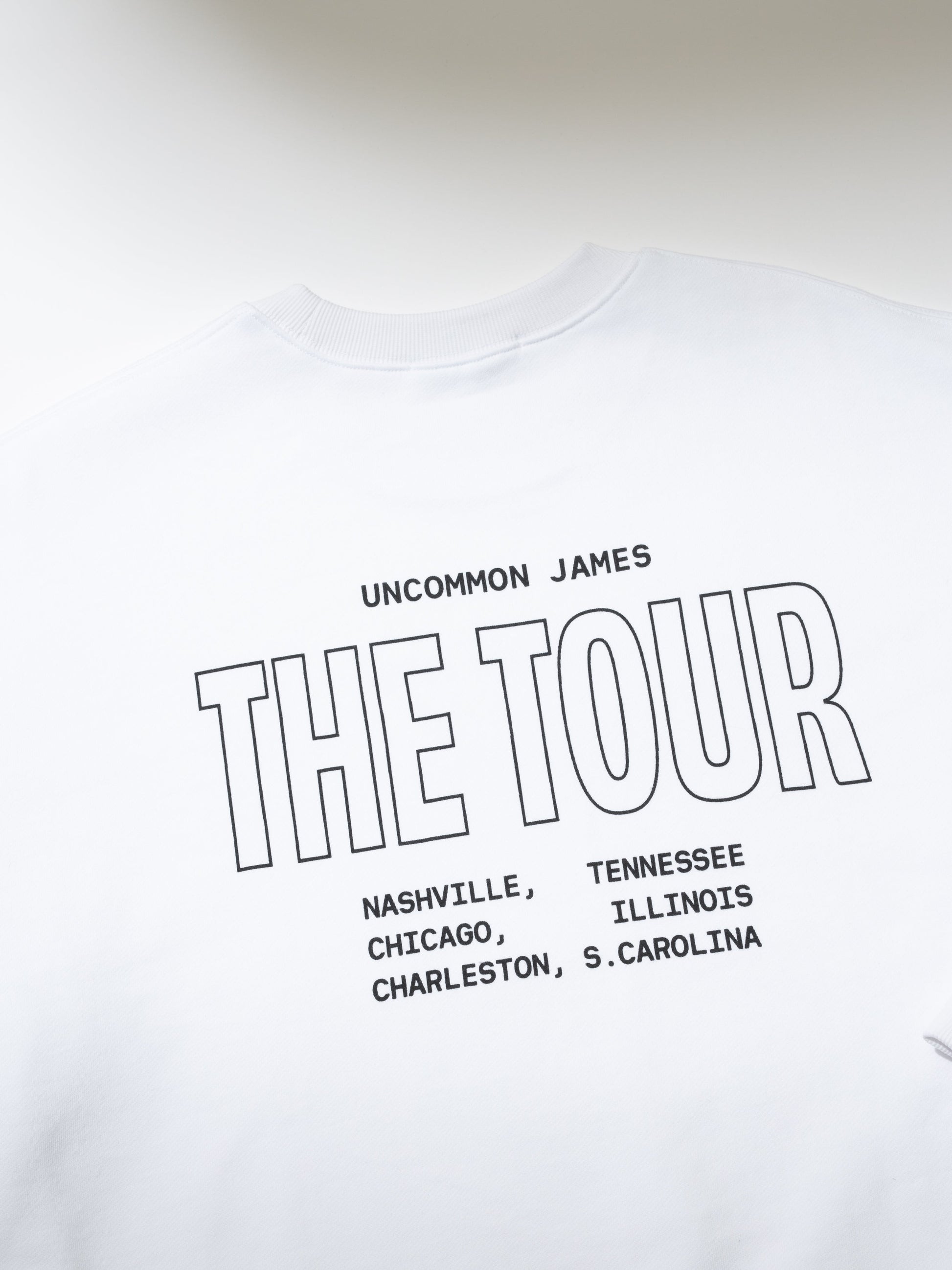 UJ Tour Sweatshirt | White | Detail Image | Uncommon Lifestyle