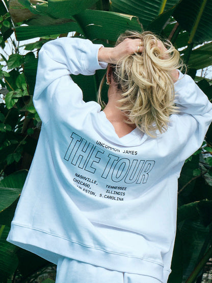 ["UJ Tour Sweatshirt ", " White ", " KC Image 2 ", " Uncommon Lifestyle"]