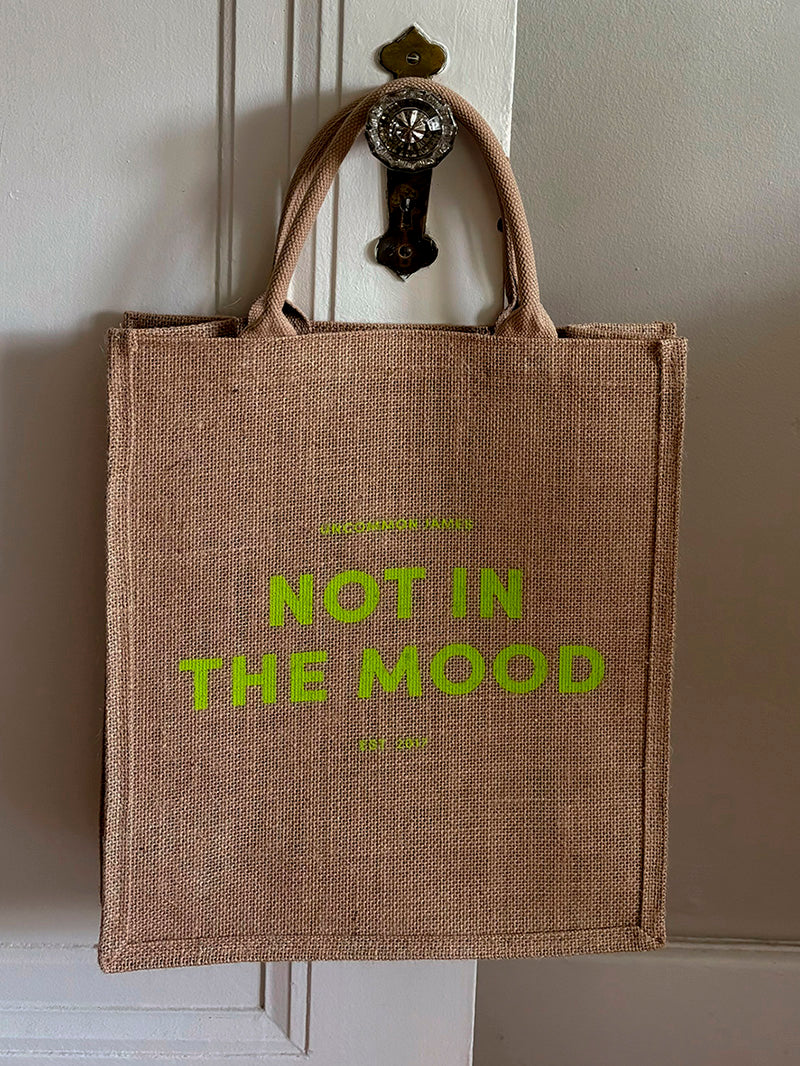 Not In The Mood Jute Tote Bag | Lifestyle Image | Uncommon Lifestyle