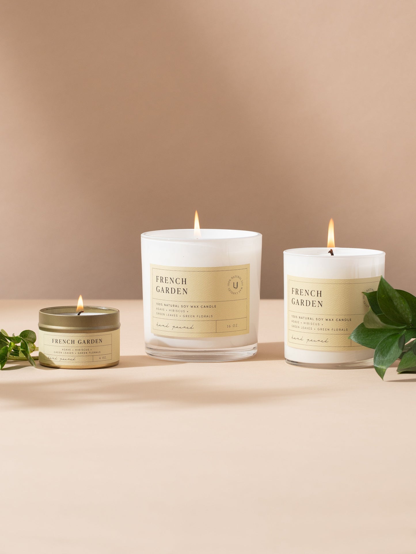 French Garden Candle | 4 OZ 10 OZ 16 OZ | Group Image | Uncommon Lifestyle