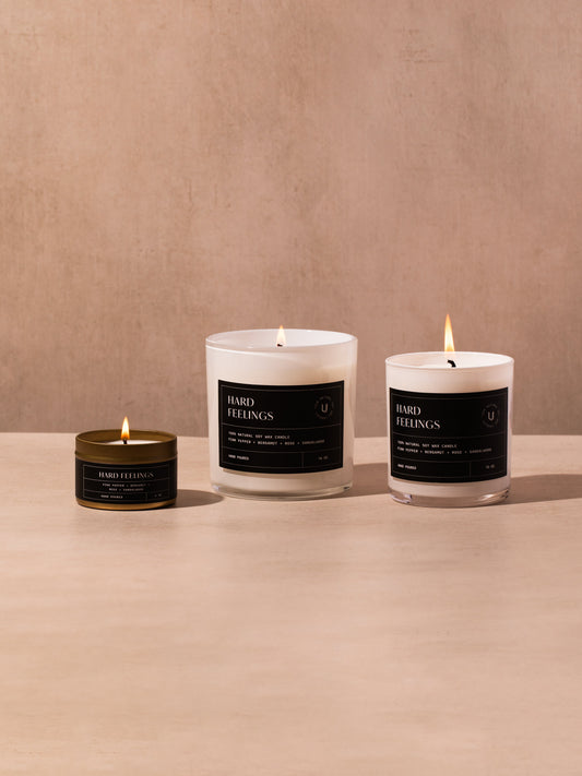 Hard Feelings Candle | 4 OZ 10 OZ 16 OZ | Group Image | Uncommon Lifestyle