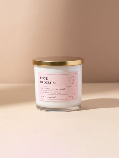 ["Rose Blossom Candle ", " 16 OZ ", " Product Image ", " Uncommon Lifestyle"]