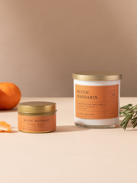 Rustic Mandarin Candle | 4OZ 10OZ | Group Image | Uncommon Lifestyle