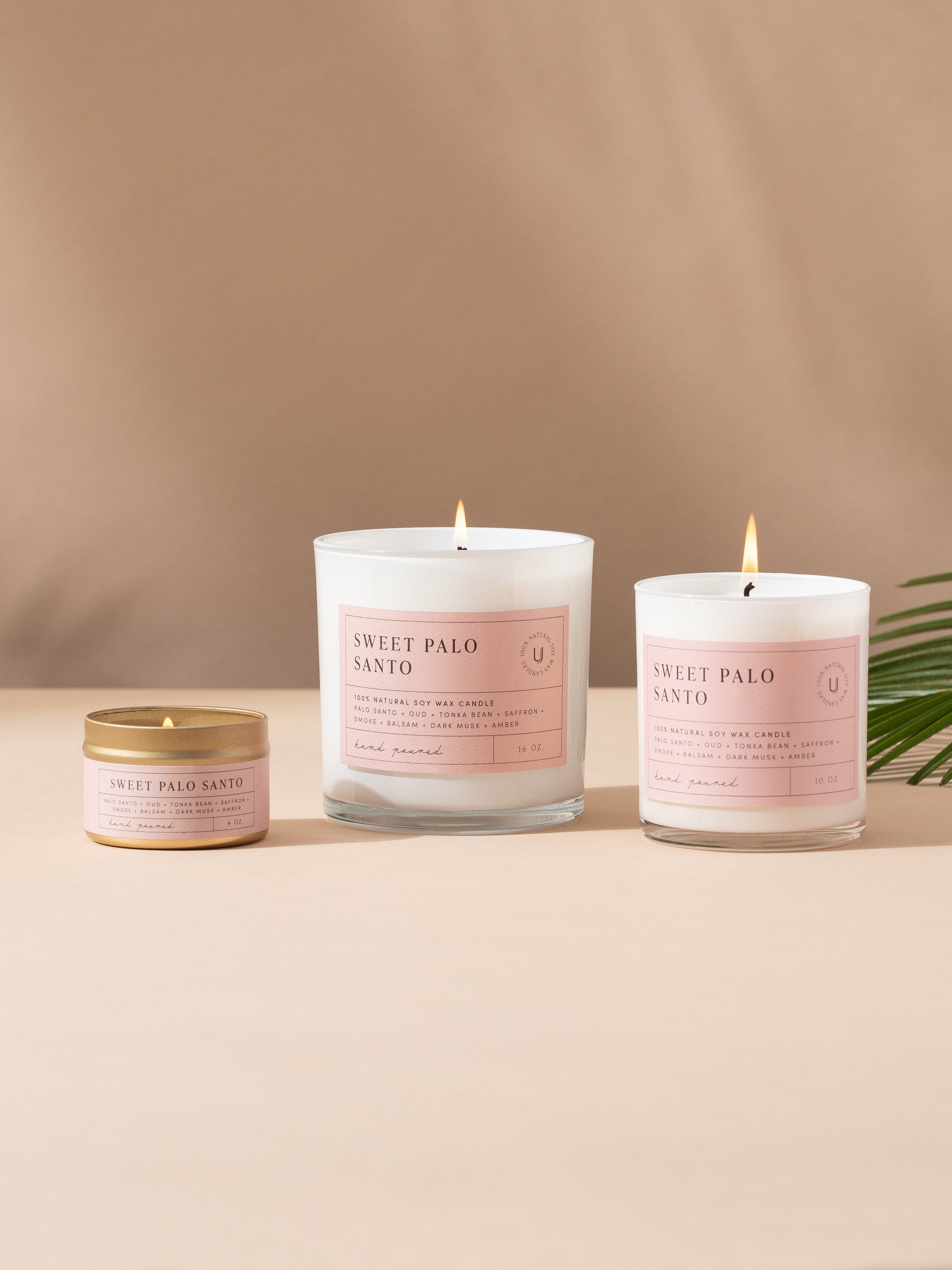 Sweet Palo Santo Candle | 4 OZ 10 OZ 16 OZ | Group Image | Uncommon Lifestyle