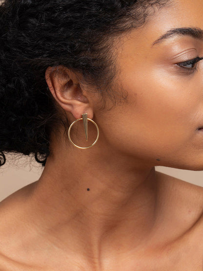 ["Shot in the Dark Earrings ", " Gold ", " Model Image ", " Uncommon James"]