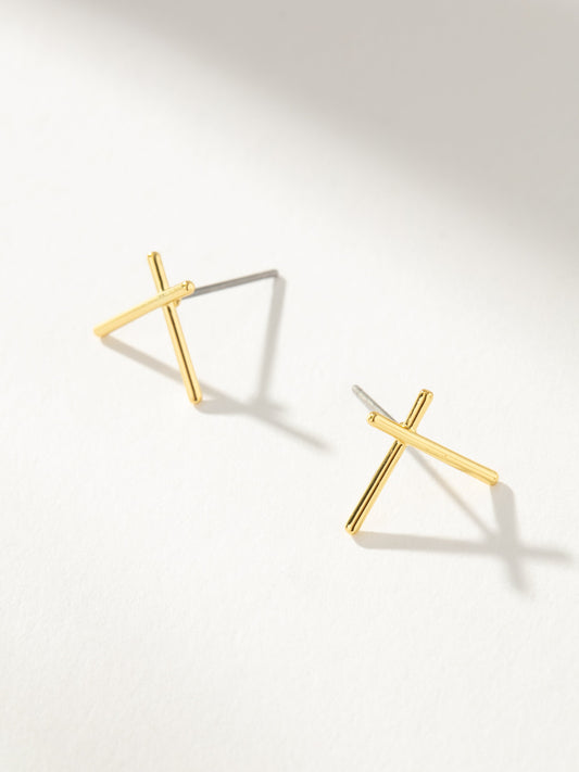 Criss Cross Earrings | Gold | Product Image | Uncommon James