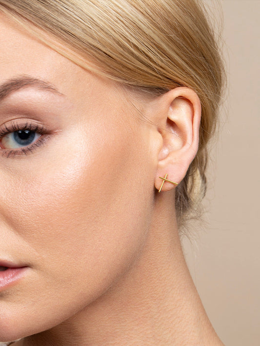 Criss Cross Earrings | Gold | Product Image | Uncommon James