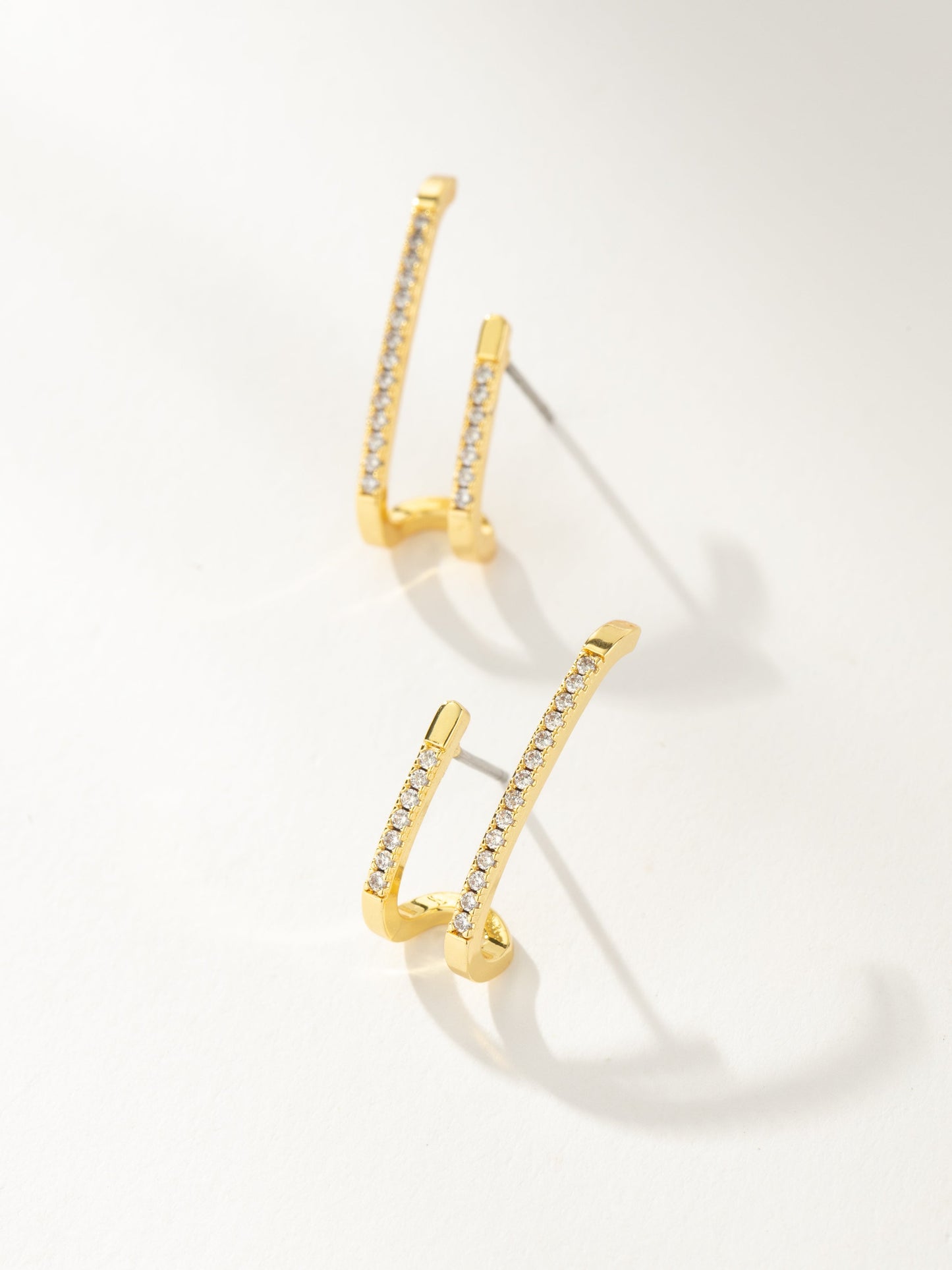Double Vision Ear Climber | Gold Clear | Product Image | Uncommon James
