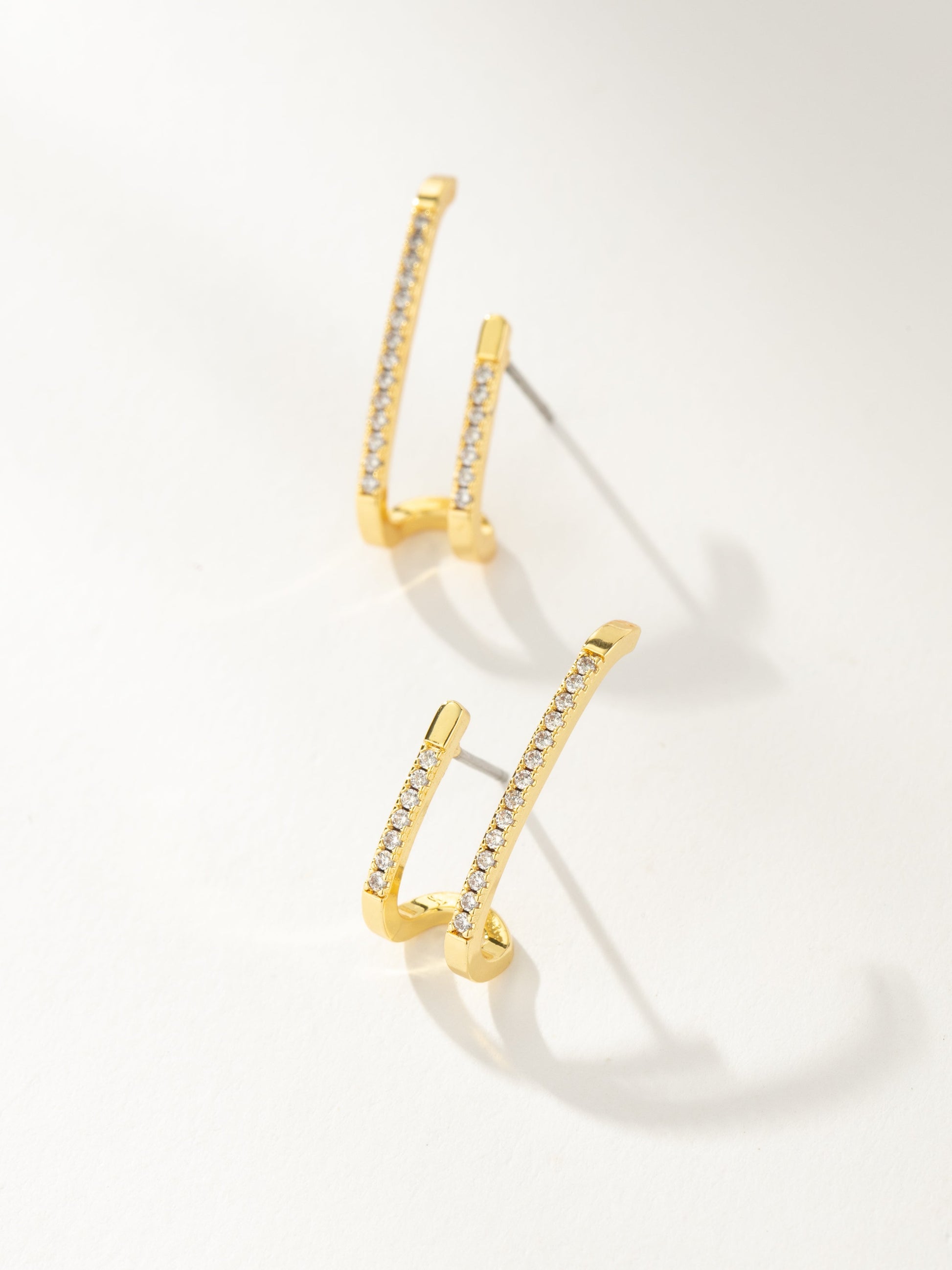 Double Vision Ear Climber | Gold Clear | Product Image | Uncommon James