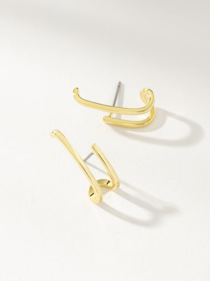 ["Double Vision Ear Climber ", " Gold Solid ", " Product Image ", " Uncommon James"]