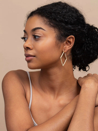 ["Girl Boss Earrings 2.0 ", " Gold ", " Model Image ", " Uncommon James"]