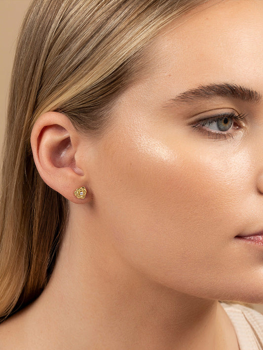 Rose Stud Earrings | Gold | Product Image | Uncommon James